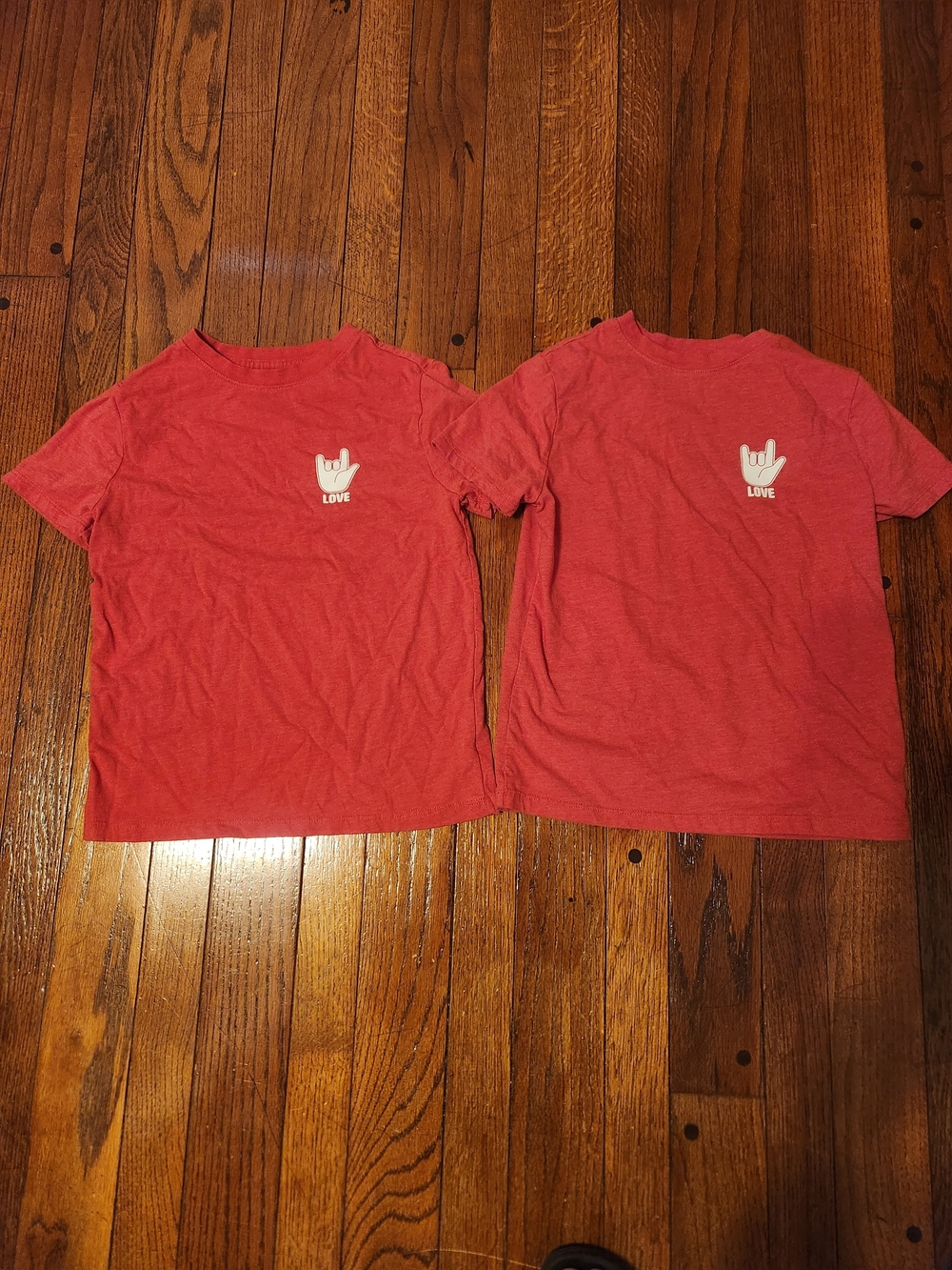 Cat & Jack Red Tee with White LOVE Logo - Picture 1 of 2